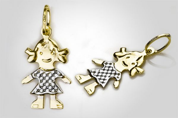 Pingente em ouro menina PG16005